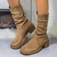 thumbnail image 2 of RXMEKW Bottes d'Hiver pour Femmes, Bottines Courtes avec Plis et Talon Bas pour Tenue Décontractée, 2 of 9