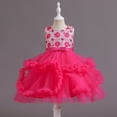 thumbnail image 6 of MEZZALL Girls Sleeveless Party Dress Tiered Gown Girl Formal Occasion Tutu Dress O-Neck Flower Printed Versatile Dresses, 6 of 7