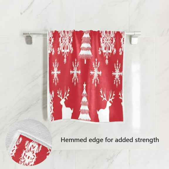BZSMCE Bath Towel 30 X 15 in Soft Towel Joyful Christmas Printing Design Pattern