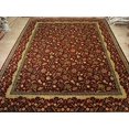 thumbnail image 1 of Tapis Rectangulaire Design Exclusif Fleurs Rouges Fait Main (9 X 12)', 1 of 8