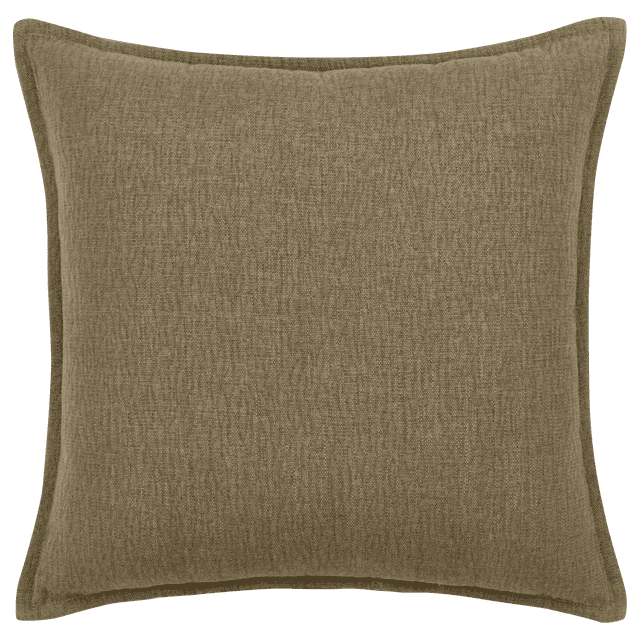 Bouclair Moss Khaki Solid Woven Textured Square Cushion