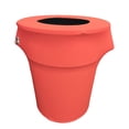 thumbnail image 1 of LA Linen Housse Extensible en Spandex pour Poubelle Ronde de 44 Gallons, Corail, 1 of 4