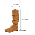 thumbnail image 5 of Viluyesy Womens Knee High Slouch Boots, Wide Calf Low Heels Side Zipper 2025 Fashion Suede Boots Khaki US6.5, 5 of 9