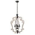 thumbnail image 4 of Biga 20 in. 4-Light Indoor Matte Black and Weathered White Finish Chandelier with Light Kit, 4 of 5