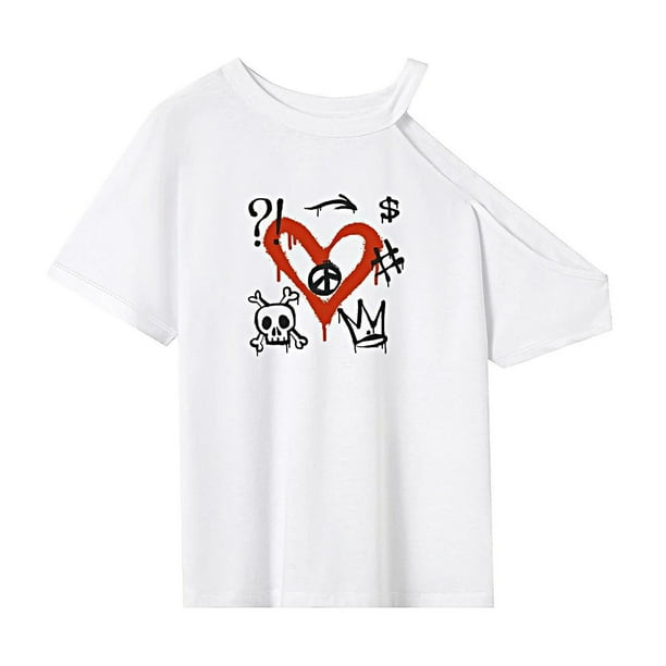 Camiseta de manga corta para mujer, ropa de calle clásica de verano, para ir al trabajo y caminar S