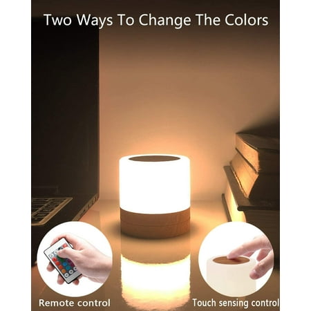 Lampe de chevet LED Dimmable Atmosphere Lampe de table avec lumière blanche  chaude, 13 couleurs et changements de couleur, Veilleuse tactile pour  chambre, salon et bureau (Blanc)