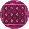 thumbnail image 1 of Ahgly Company Indoor Round Oriental Pink Traditional Area Rugs, 5' Round, 1 of 4