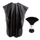 thumbnail image 1 of Capa de peluquería con escote ajustable para peluquería, capa para teñir el cabello Negro, 1 of 9
