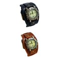 thumbnail image 1 of 2 Piezas de de material cuero Punk, Relojes de Híbrido, Reloj, Correa jinwen reloj de pulsera, 1 of 8