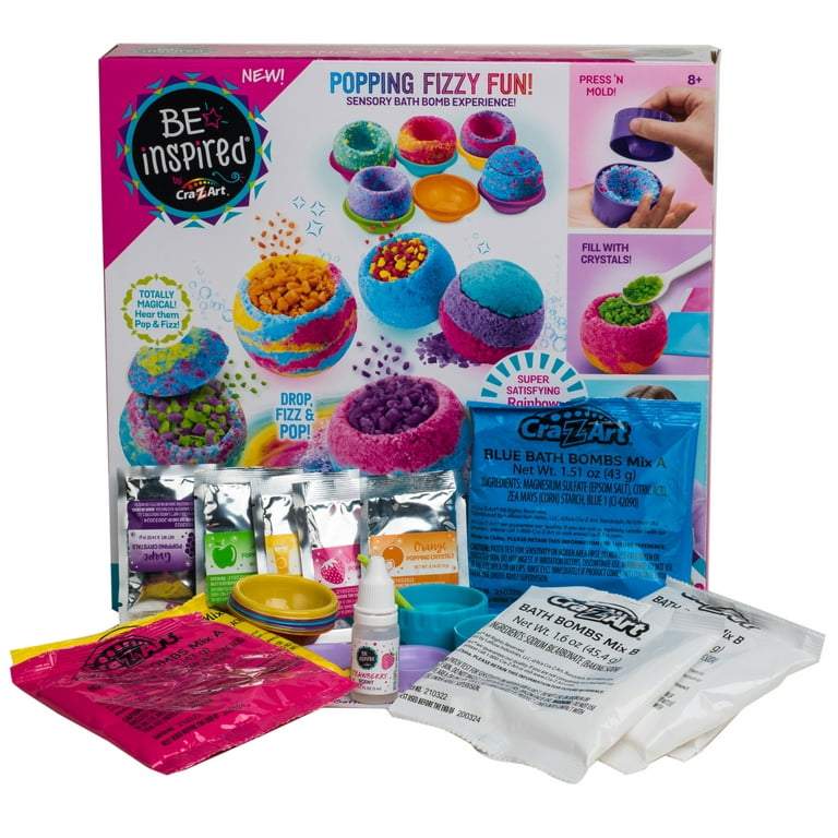 Cra-Z-Art Be Inspired Multicolor Rainbow Bath Bomb Craft Kit, Unisex Child  Ages 8 and up