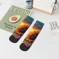 thumbnail image 7 of Pofeuu Sunset Coast Sunflower Print 30cm Socks, Adult Running Hiking Socks for Youth and Adult, 7 of 7