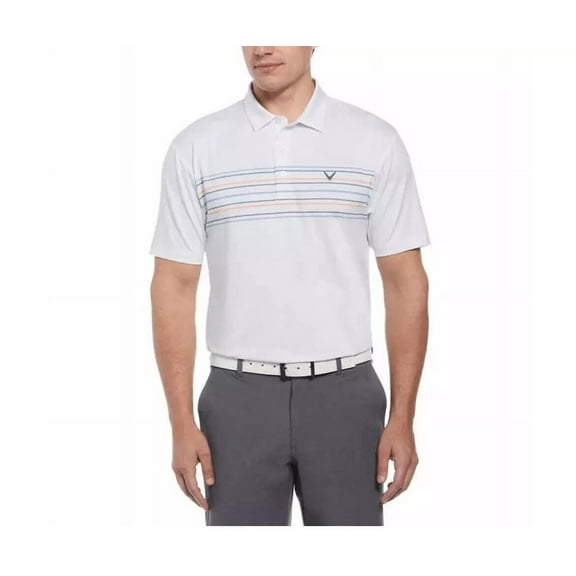 Callaway Men's Moisture Wicking Golf Polo Shirt, Polyester White, XXL