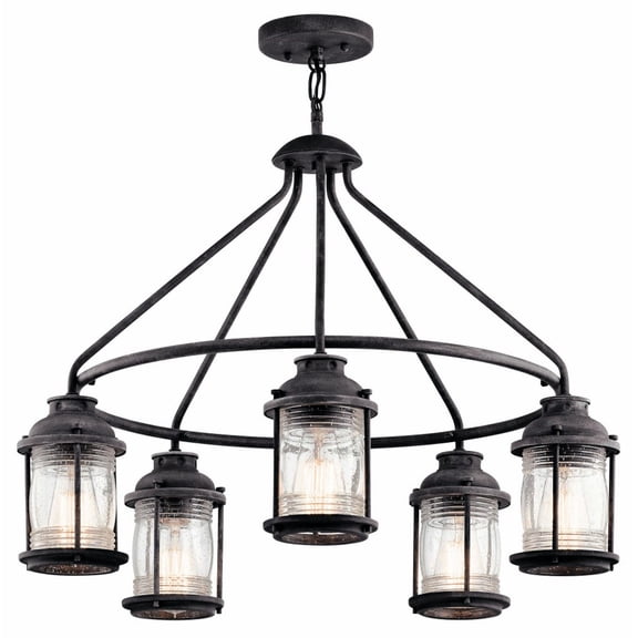 49667WZC Kichler Lighting Ashland Bay - 5 Light Outdoor Chandelier - With Lodge/Country/Rustic Inspirations - 20 Inches Tall By 26 Inches Wide