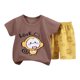 thumbnail image 1 of Honeeladyy - Liquidación de ahorros de verano para niñas, camisetas casuales de manga corta con cuello redondo y pantalones cortos estampados, conjuntos para uso diario (café, 7-8 años), 1 of 3