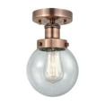thumbnail image 4 of Innovations Lighting  Beacon - 1 Light 6" Semi-Flush Mount Brushed Brass/Matte White, 4 of 5