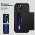 thumbnail image 4 of for iPhone 15 Plus Wallet Case with Sliding Door Hidden Pocket Credit Card Holder Dual Layer Heavy Duty Shockproof Hard PC Hybrid TPU Phone Flip Protective Cover for iPhone 15 Plus, Black, 4 of 8