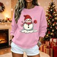 thumbnail image 7 of Jsaierl Women's Christmas Sweatshirts Funny Snowman Graphic Sweatshirt Party Work Pullover Crewneck Holiday Long Sleeve Tops S-2XL, 7 of 7