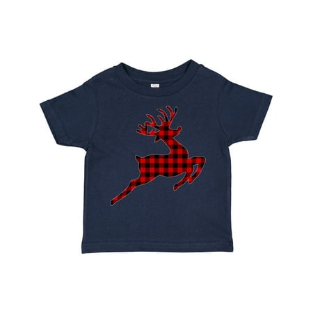 

Inktastic Plaid Christmas Reindeer Silhouette Gift Toddler Boy or Toddler Girl T-Shirt