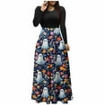 thumbnail image 1 of Enjoytime Robes Longues pour Femmes Vintage Patchwork Col Rond Manches Longues Robes de Soirée Imprimé Mignon Gothique Renaissance Robe Noire G, 1 of 4