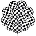 thumbnail image 1 of 10pcs 18inch Racing Car Balloon Checkerboard Mylar Balloon Foil Balloon Black White Checkered Helium Balloon, 1 of 5