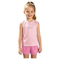 thumbnail image 3 of Girls Athletic Sets Summer Sleeveless Shorts, Toddler Kids Outfit Set 2 Piece Cool Feeling, Pink Size 3-4 Years, 3 of 6