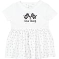 thumbnail image 3 of Inktastic I Love Racing Girls Baby Dress, 3 of 5