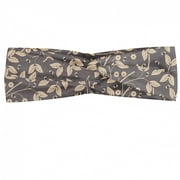 Leaves Headband, Spring Foliage with with Flying Ladybugs Ornamental Arrangement Nature, Elastic and Soft Women's Bandana for Sports and Everyday Use, Grey Red Coconut, by Ambesonne