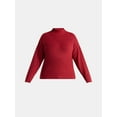 thumbnail image 5 of Terra & Sky Women’s Plus Diagonal Ribbed Mock Neck Sweater, Lightweight, Sizes 0X-5X, 5 of 5