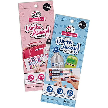 Mabel's Labels Write Away Peel and Stick Labels, Institutional Mixed Pack, Pink/Blue