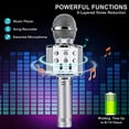 thumbnail image 5 of 4 in 1 Karaoke Wireless Microphone with LED Lights,Portable Microphone for Kids,Great Gifts Toys for Kids,Girls,Boys and Adults (Silver), 5 of 8