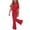 Red, variant on Girls Clothing Set Teen 2 Piece Outfits Round Neck Oversize Short Sleeve Tops Flare Pants Sets School Loose Yellow 14-15 Years