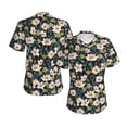 thumbnail image 3 of Yiaed Flowers Print Women's T Shirt V-Neck Short Sleeve Shirt Casual Breathable Tee Summer Tops-XX-Large, 3 of 5