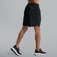 thumbnail image 4 of HKYNLAG Men's Athletic Running Shorts Quick Dry with Zipper Pockets Ice Silk Workout Gym Long Shorts with Zipper Pockets Black XL, 4 of 5