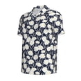 thumbnail image 2 of Xecao Daisies Flowers for Mens' Casual Short Sleeve Button-Down Polo Shirts for a Classic Golf Look, 2 of 9