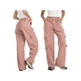 thumbnail image 5 of Liacowi Women Juniors Casual Baggy Cargo Pants Wide Leg Trousers Loose Oversized Hippie Punk Sweatpants Joggers Streetwear with Multiple Pocket, 5 of 6