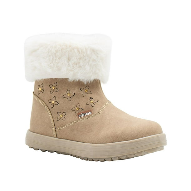 Botin Invierno Para Niña Gamuza Color Maquillaje 12-17.5 beige 13.5