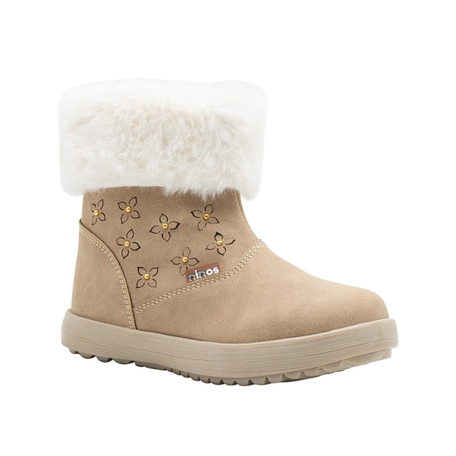 Botin Invierno Para Niña Gamuza Color Maquillaje 12-17.5 beige 12