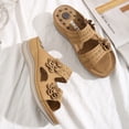 thumbnail image 5 of Juebong Sandals clearance Leather Sandals Women Dressy Summer 2024 Peep Toe Platform Sandals Shoes Beach Wedges Ladies Flip Flops Orthopedic Sandals, 5 of 5