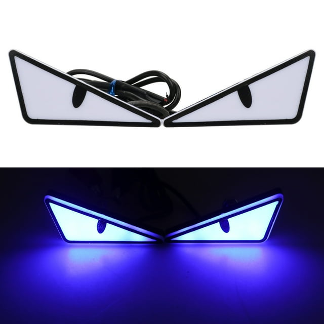 4 pares de luces de matrícula de motocicleta, accesorios decorativos universales para motocicleta con modificación de ojo de diablo triangular, azul + rojo + ámbar + blanco