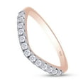 thumbnail image 2 of AFFY 0.50CT Moissanite Diamond Curved Wedding Band Ring for Women 14K Rose Gold over Silver-8, 2 of 5
