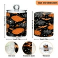 thumbnail image 2 of 2 Pack Bathroom Canisters Transparent Storage Jar for Cotton Ball, Swab, Floss Orange Pumpkins and Spider Webs, 2 of 6