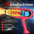 thumbnail image 2 of Heat Gun, 2000W Heavy Duty Hot Air Gun Kit with 4 Nozzles, Fast Heating and Dual Temperature Settings 572℉~968℉ (300℃-520℃), for Crafts, Shrink Wrapping/Tubing, Paint Removing, Soldering, 2 of 7