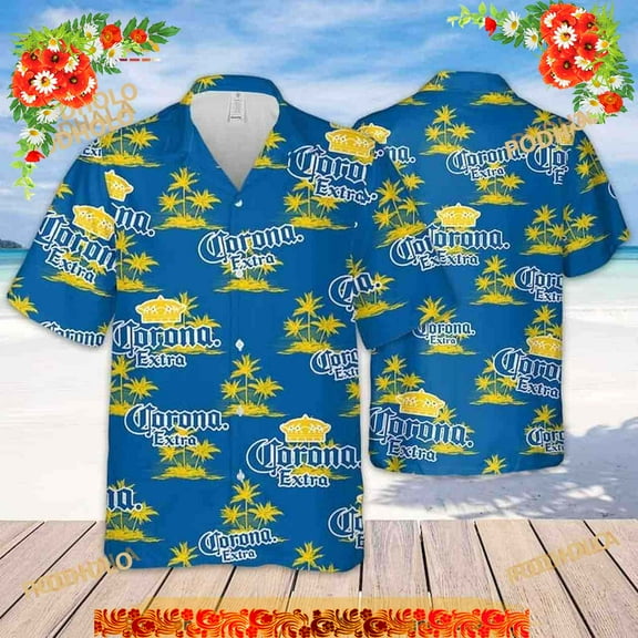 Corona Extra Island Pattern Funny Hawaiian Shirt Gift For Beach Vacation