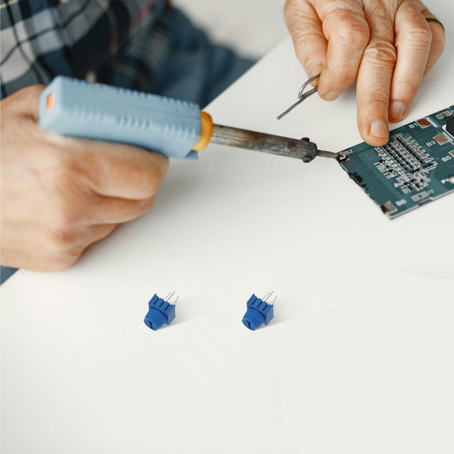 QUMIIRITY 10Ud Potenciómetro De Precisión 1K Azul Para Electrónica Con Perilla 3 Pines Integrado