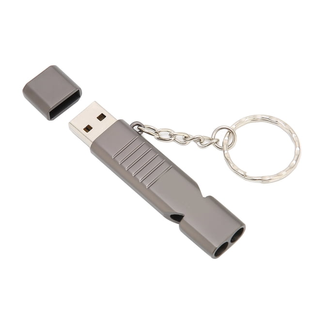 Usb Storage Drive Whistle USB Flash Drives Aluminum Alloy Outdoor Waterproof USB Flash Disk USB2.0 Flash With KeychainBlack 64GB