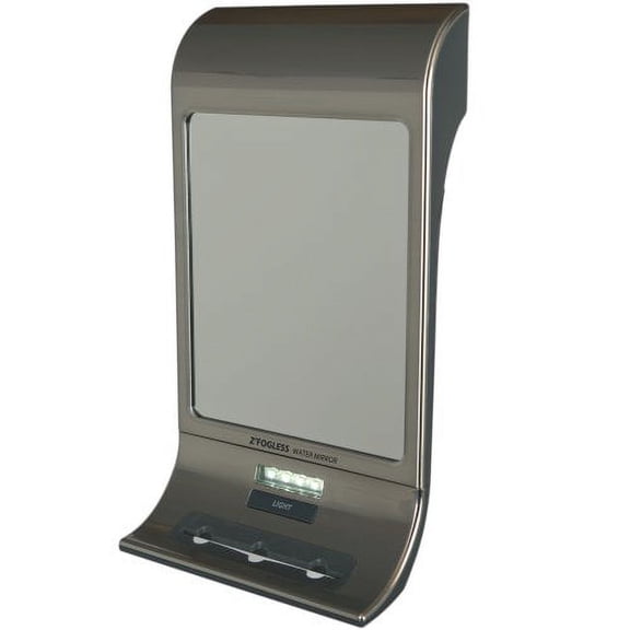 Zadro Z Fogless Water Mirror with LED Light Panel and Tri Accessory Holder, 6-Inch, Stainless Steel