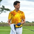 thumbnail image 5 of Balery 3D Sunflowers Printed Men’s Short Sleeve Polo Shirt, Midweight Men's Shirt,Golf Polo shirts -3X-Large, 5 of 8
