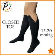 Presadee Closed Toe 15-20 mmHg Moderate Compression Leg Calf Circulation YKK Zipper Socks