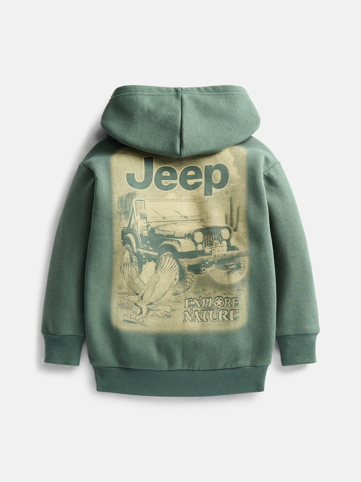 Jeep Boys' Front Back Graphic Fleece Hoodie with Long Sleeves, Size 4-18