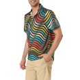 thumbnail image 4 of Unique Bargains Men's Summer Shirts Short Sleeve Irregular Geometric Button Down Shirt, 4 of 5